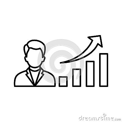 Career growth Vector Icon which can easily modify or edit Vector Illustration