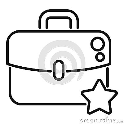 Career job bag icon outline vector. Take new member Stock Photo
