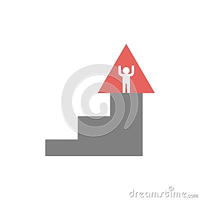Career ladder logo. Steps sign. Climbing emblem. Vector Illustration