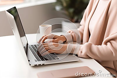 Career online technology businessman financial laptop office computer hands search cyberspace working business Stock Photo