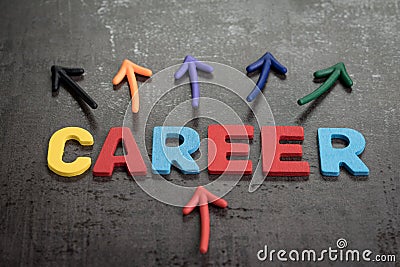 Career opportunities concept by colorful wooden alphabets CAREER Stock Photo