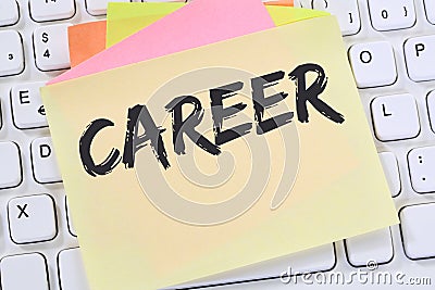 Career opportunities goals success and development note paper bu Stock Photo
