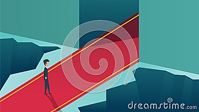 Career opportunity beginning leaving key business concept vector illustration. Success employment job person background. Progress Vector Illustration