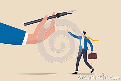 Career opportunity, job promote, giving power or strength to employee to make decision or empower and courage for leadership Stock Photo