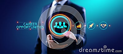 Career opportunity personal growth business concept on screen. Stock Photo
