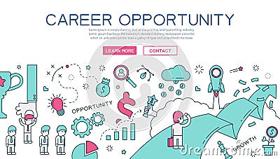 Career opportunity for website banner and landing page Vector Illustration