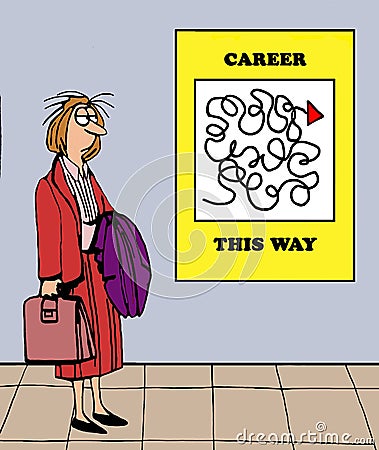 Career Path Cartoon Illustration