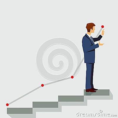 Career path going up and up Vector Illustration