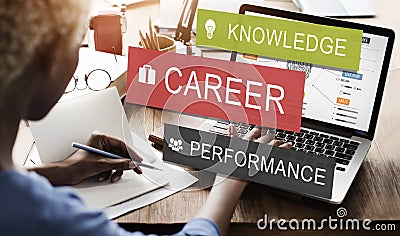 Career Performance Knowledge Word Concept Stock Photo