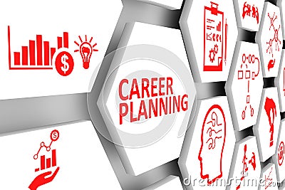 CAREER PLANNING concept cell background Cartoon Illustration