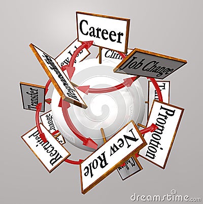 Career Signs Professional Job Path Promotion Change Stock Photo