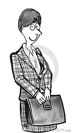 Career Woman Cartoon Illustration