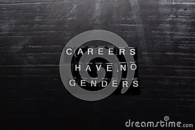 Careers have no genders on wooden blocks. Education, Motivation and inspiration concept Stock Photo