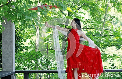 Carefree beauty dancing, healthy living concept, pure happiness and freedom Stock Photo