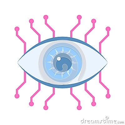 Carefully crafted flat icon of cyber eye, mechanical eye vector Vector Illustration