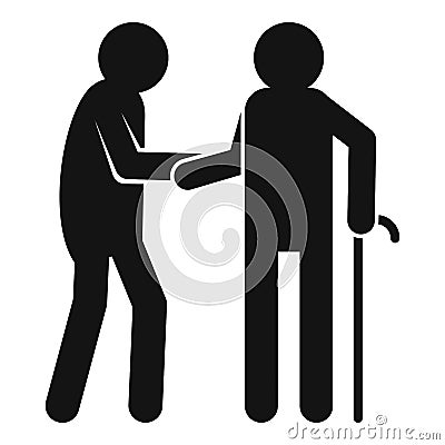 Caregiver volunteer icon, simple style Vector Illustration