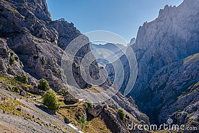 Route of the Cares located between the province of Leon and Asturias, in the Picos de Europa national park. Stock Photo