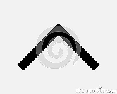 Caret Symbol Icon Arrow Point Pointing Up Pointer North Ahead Enter Entrance Path Black Shape Vector Clipart Graphic Sign Symbol Vector Illustration