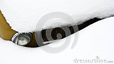 Carfront in snow Stock Photo