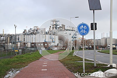 Cargill plant refinery of food oils in harbor 4140 in the port of Rotterdam Editorial Stock Photo