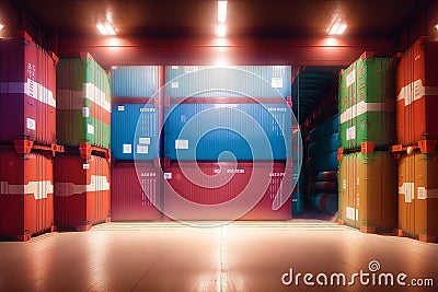 A cargo container. The Power of Containers. Exploring the World of Cargo and Storage. Generative AI Stock Photo