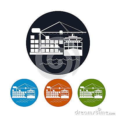 Cargo container ship icon,logistics icon Vector Illustration