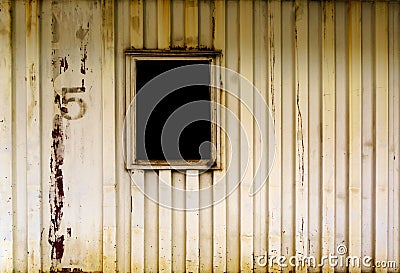 Cargo container temporary home Stock Photo