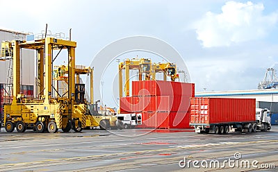 cargo cranes Stock Photo