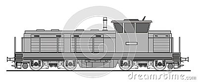 Cargo diesel locomotive Vector Illustration