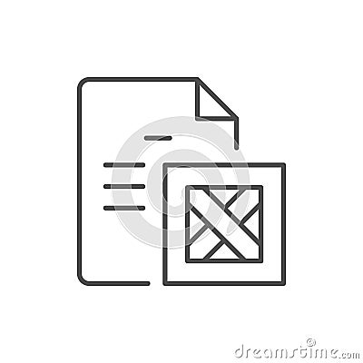 Cargo document line outline icon Vector Illustration