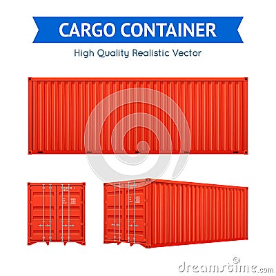 Cargo Freight Container Vector Illustration