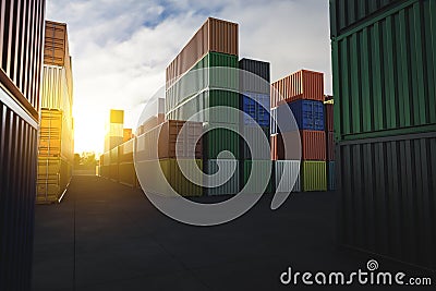 Cargo industrial containers Stock Photo