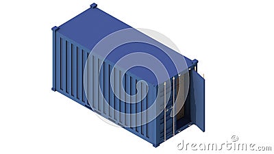 Cargo intermodal isometric 3d container delivery. Freight industry, export, industrial storage goods, import heavy Stock Photo