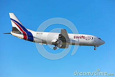 Cargo 737 landing in nice sky Editorial Stock Photo