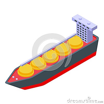 Cargo maritime ship icon isometric vector. Gas carrier Stock Photo