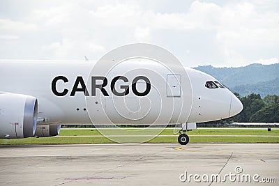 Cargo plane on the runway Stock Photo