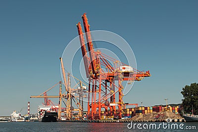 Cargo in port, Gdynia, Poland Editorial Stock Photo
