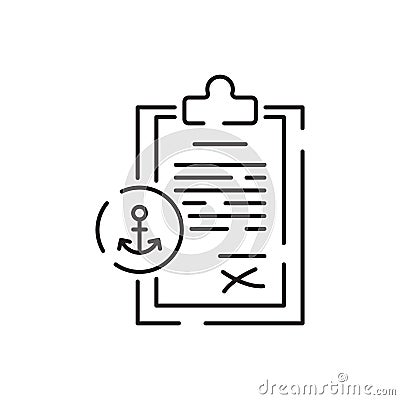 Cargo port line icon air, sea, rail freight terminal, storage. Delivery container shipping Vector Illustration