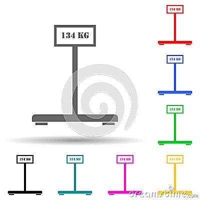 cargo scales multi color style icon. Simple glyph, flat vector of measuring elements icons for ui and ux, website or mobile Stock Photo