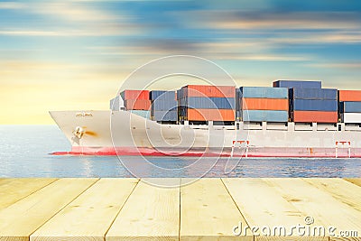 Cargo Ship Container Stock Photo