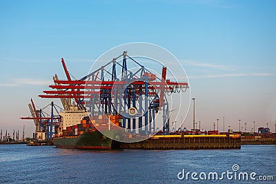 A cargo ship with a containers Stock Photo