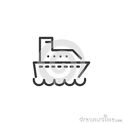 Cargo ship line icon Vector Illustration