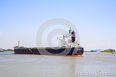 Cargo ship,Mississippi river Editorial Stock Photo