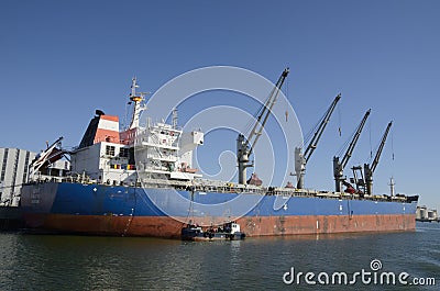 Cargo ship at the port Editorial Stock Photo