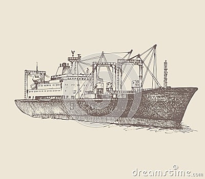 Cargo ship, reefer Baltic Forward Vector Illustration