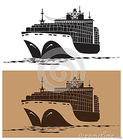 Cargo ship Vector Illustration