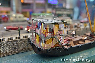 Cargo ship small scale miniature model Editorial Stock Photo