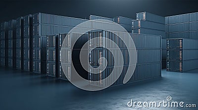 cargo shipping container working at sea port logistic busi. AI Generative Stock Photo