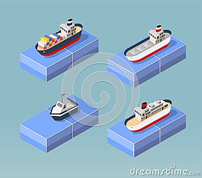 Cargo ships Vector Illustration