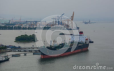 Cargo ships on the sea Stock Photo